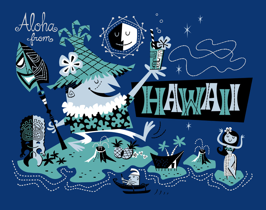 Aloha from Hawaii Original Sketch and Serigraph – DerekArt