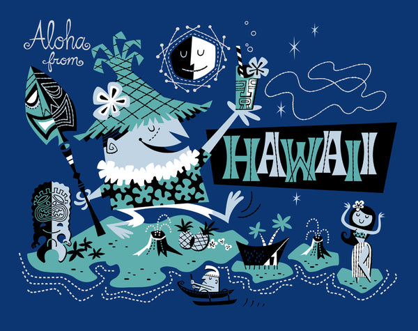 Aloha from Hawaii Original Sketch and Serigraph