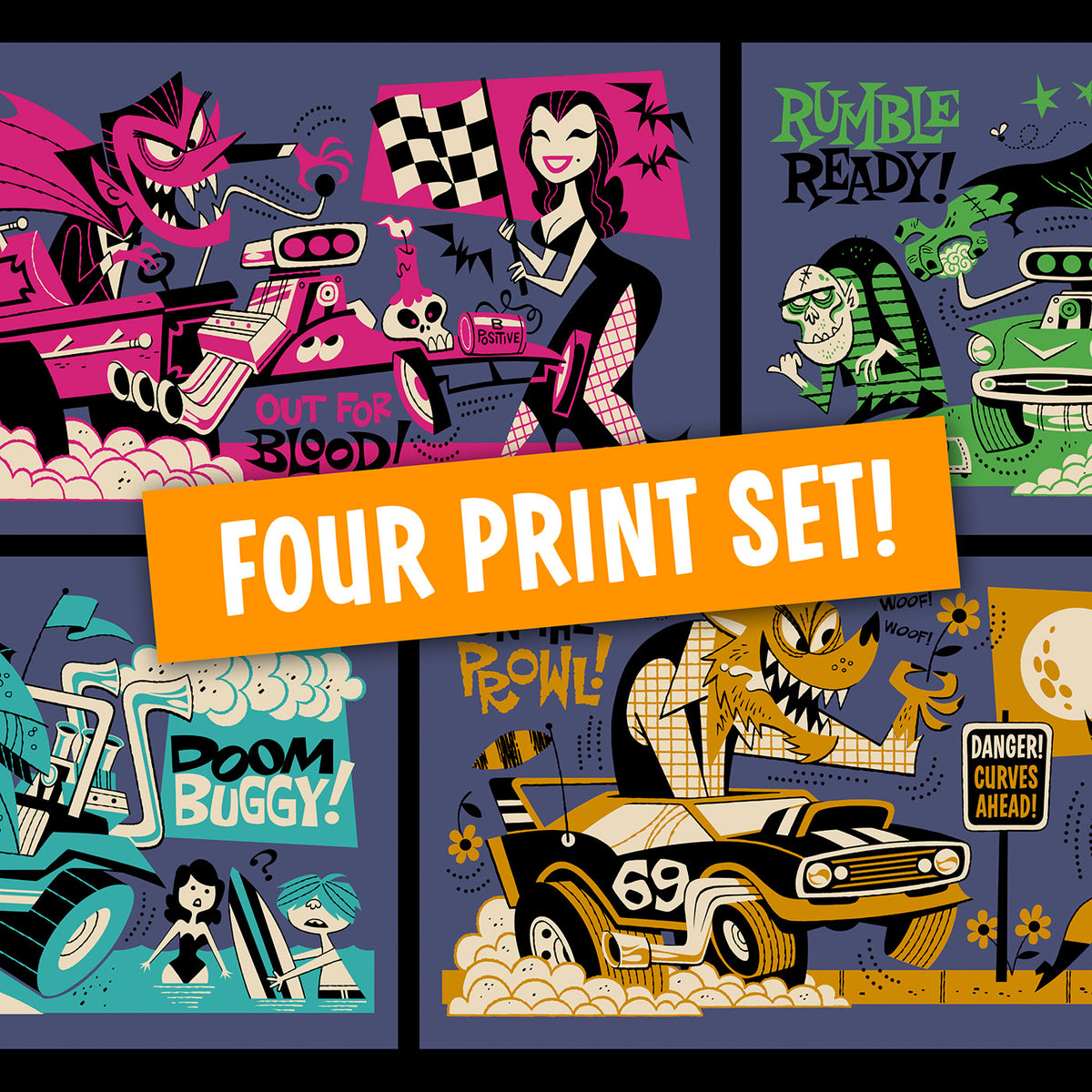 Moto Monster Art Print Set – DerekArt