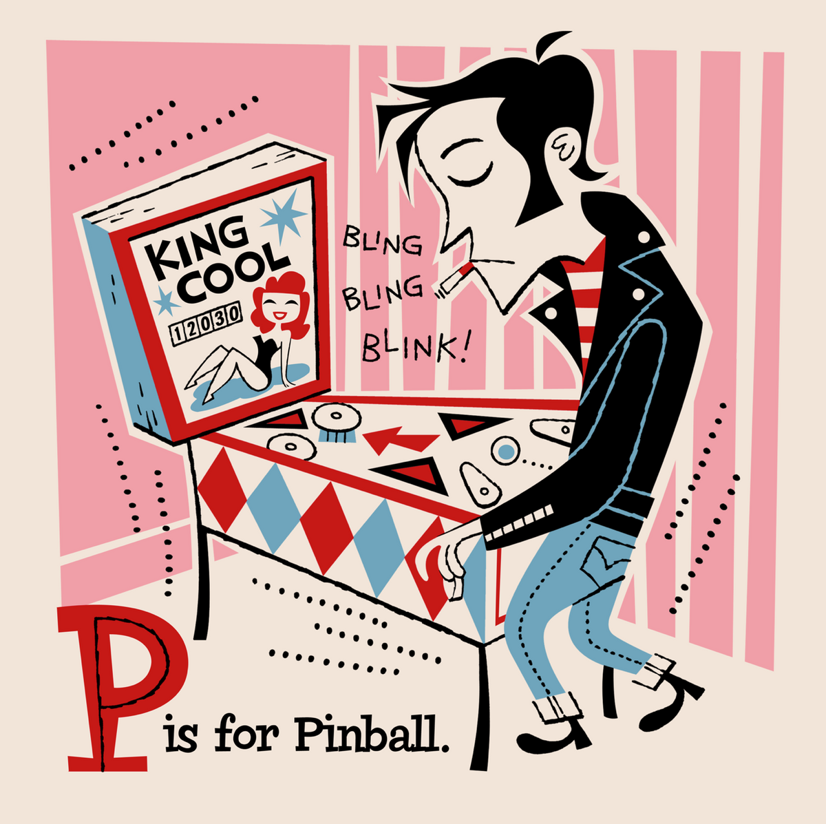 P is for Pinball Art Print – DerekArt