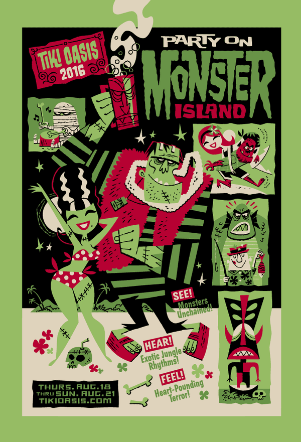 Tiki Oasis 16 Art Serigraph