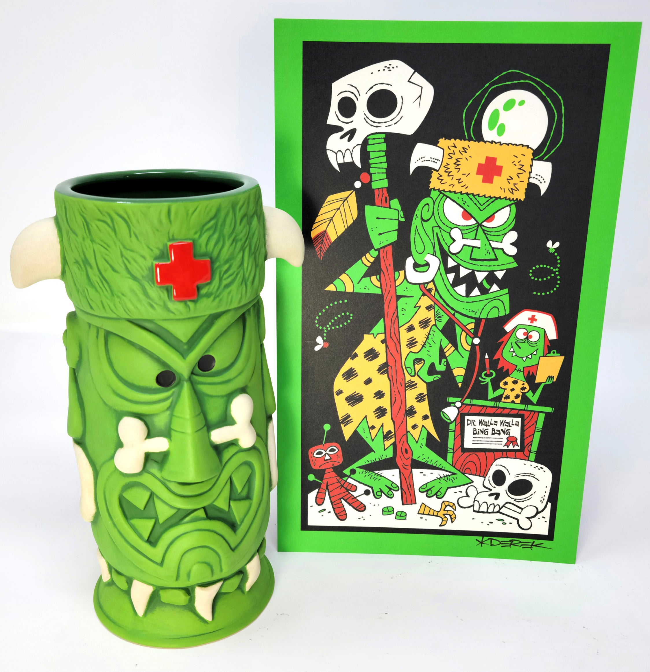 Witch Doctor Tiki Mug with Mini-Print – DerekArt