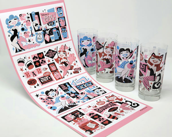 Sin City Glassware Set with Free Print