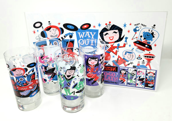 Go-Go Galaxy Glassware and Print Set