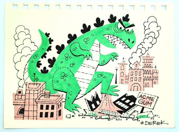 Godzilla Goofs Original Sketch