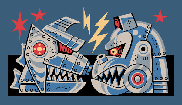 Mecha v. Mecha Art Print