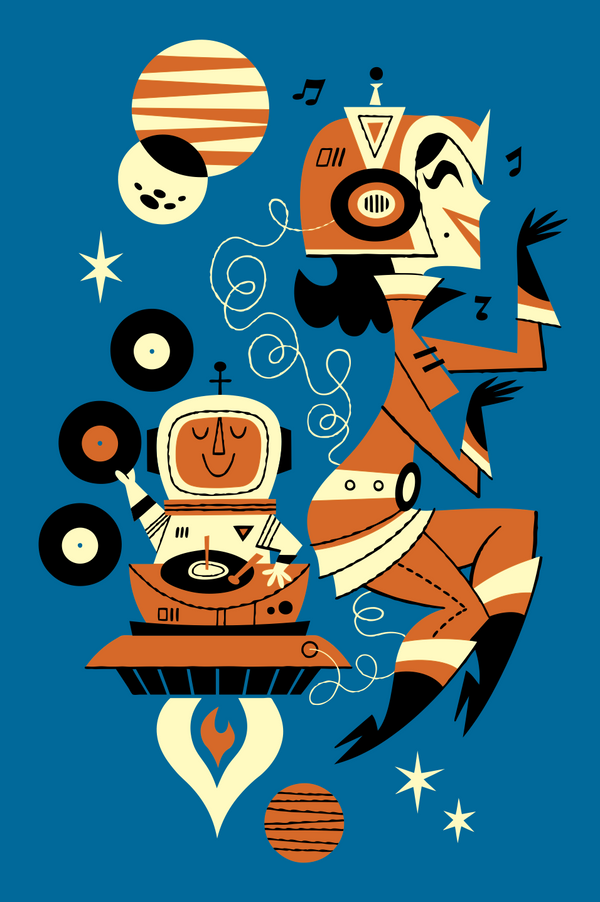 Astro DJ Art Serigraph