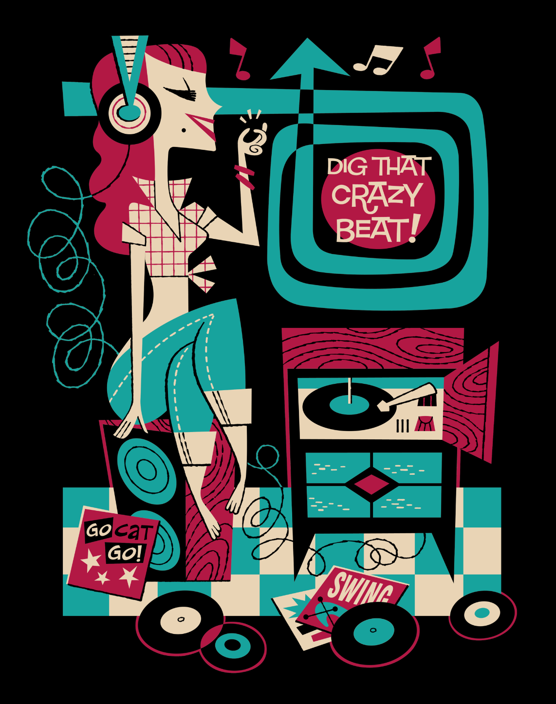 Dig That Crazy Beat Art Print – DerekArt Dig That Crazy Beat Art Print – DerekArt