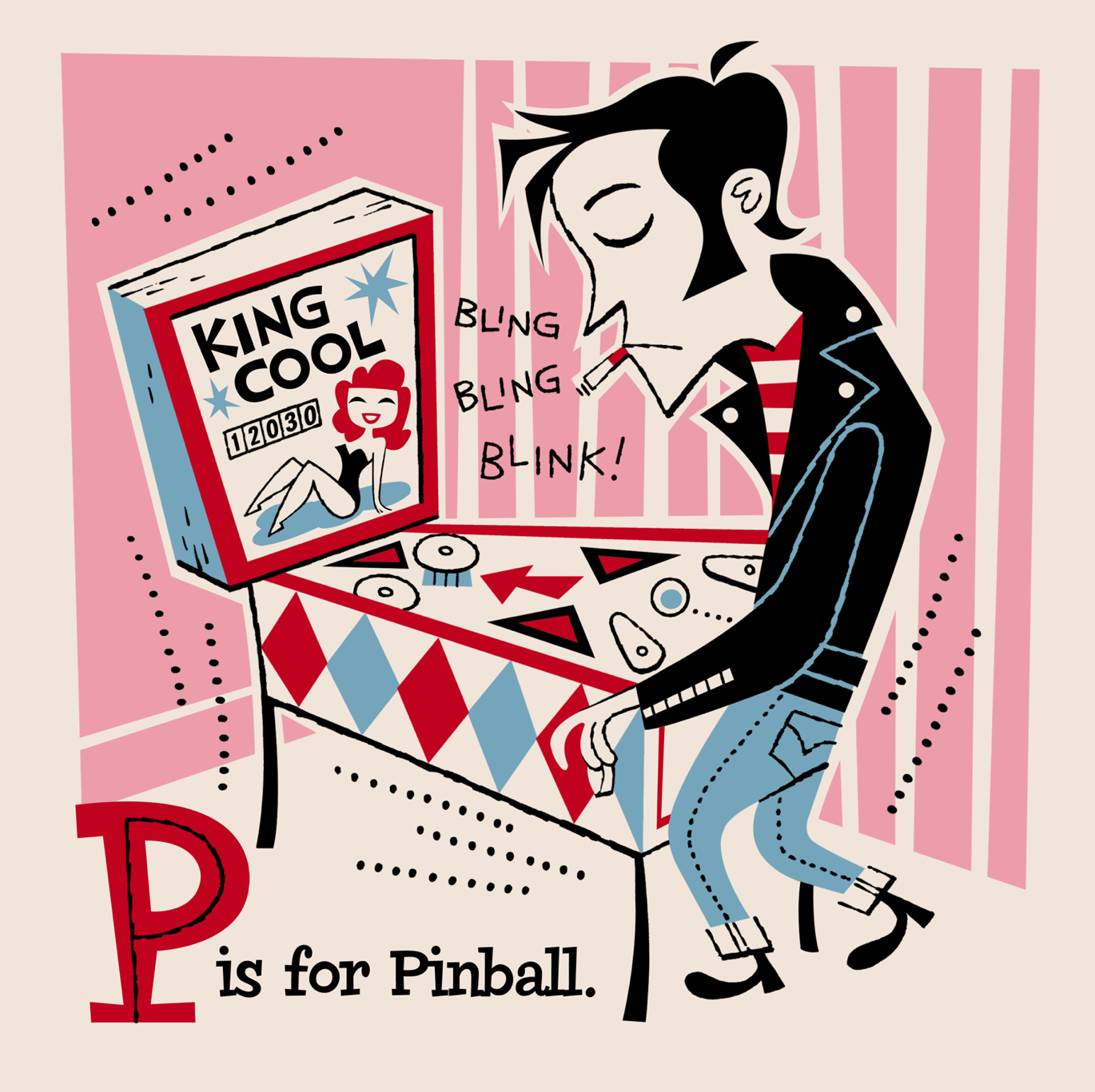P is for Pinball Art Print – DerekArt