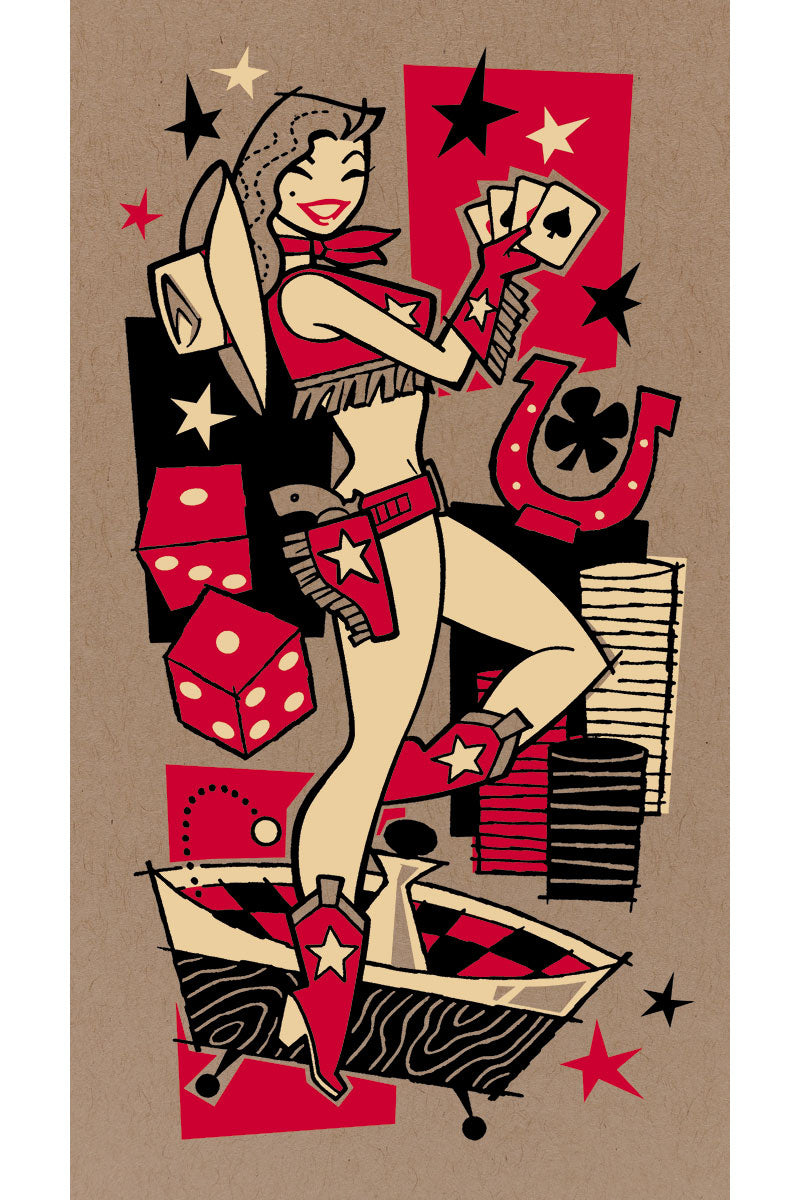 Vegas Cowgirl Art Serigraph – DerekArt